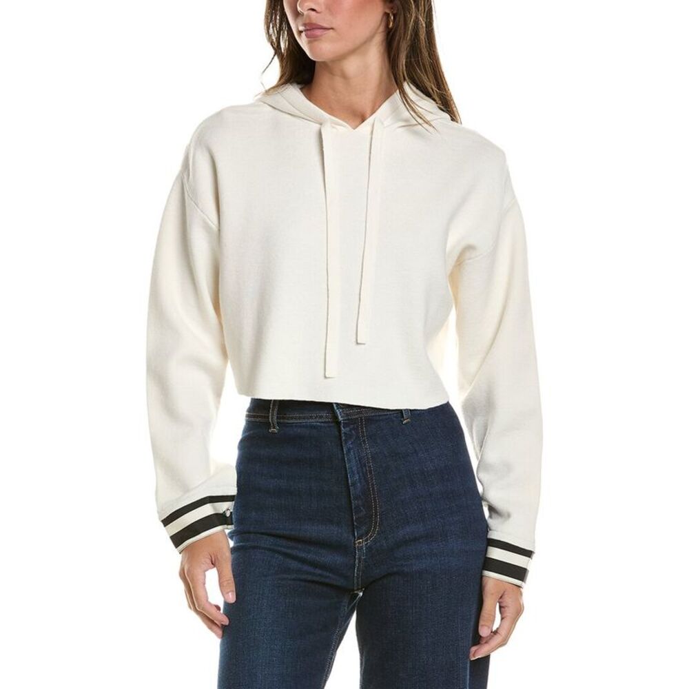 3.1 Phillip Lim Womens  Cropped Wool-Blend Hoodie